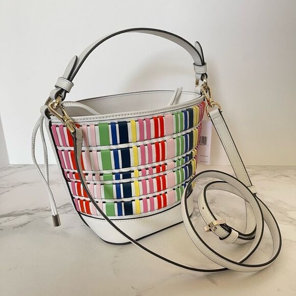 Kate Spade Pippa Small Woven Bucket Bag WKRU6841 brand new with tags att…